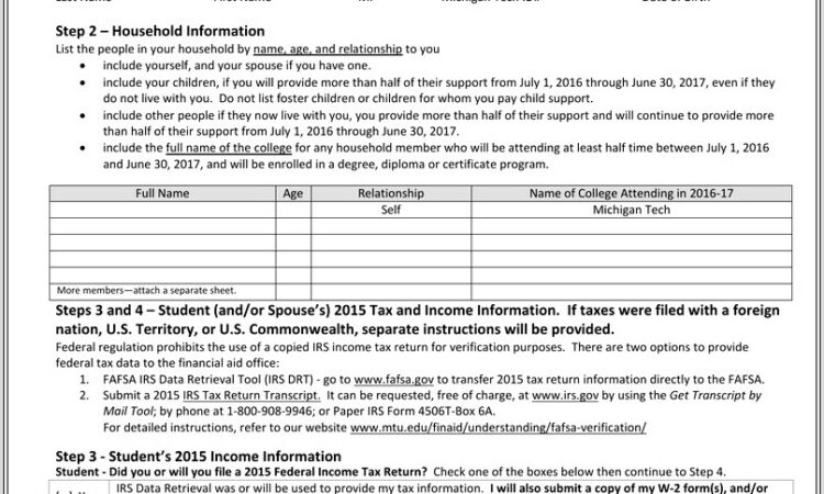 Financial Aid Independent Worksheet