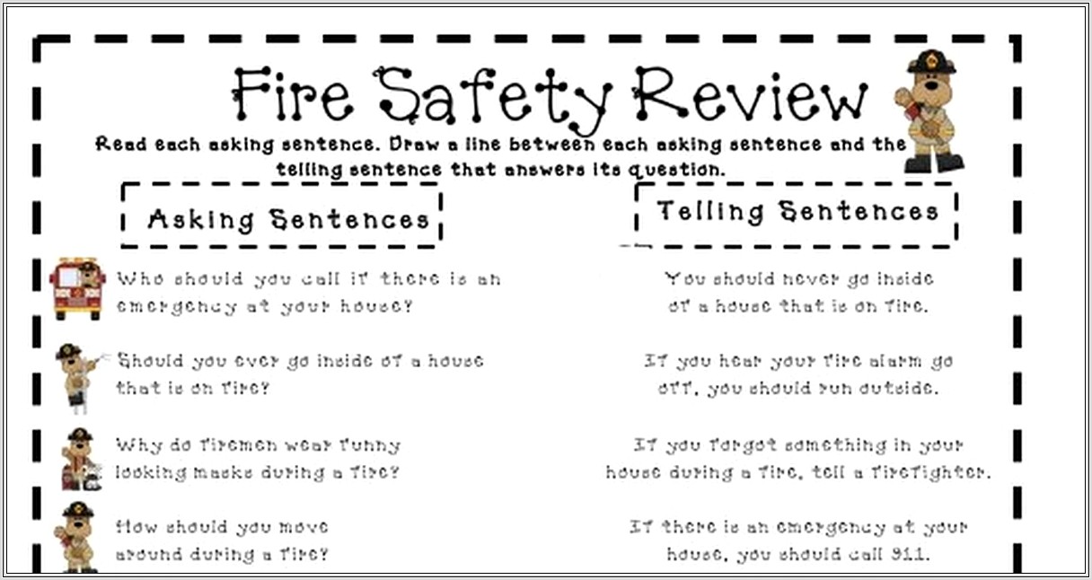 Fire Safety Worksheet Pdf