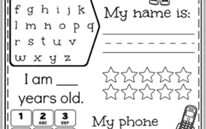 First Day Of School Worksheet Kindergarten