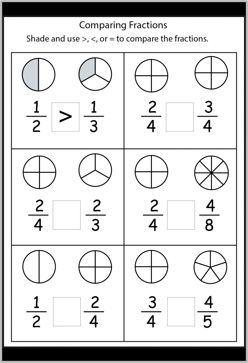 First Grade Comparing Numbers Worksheet