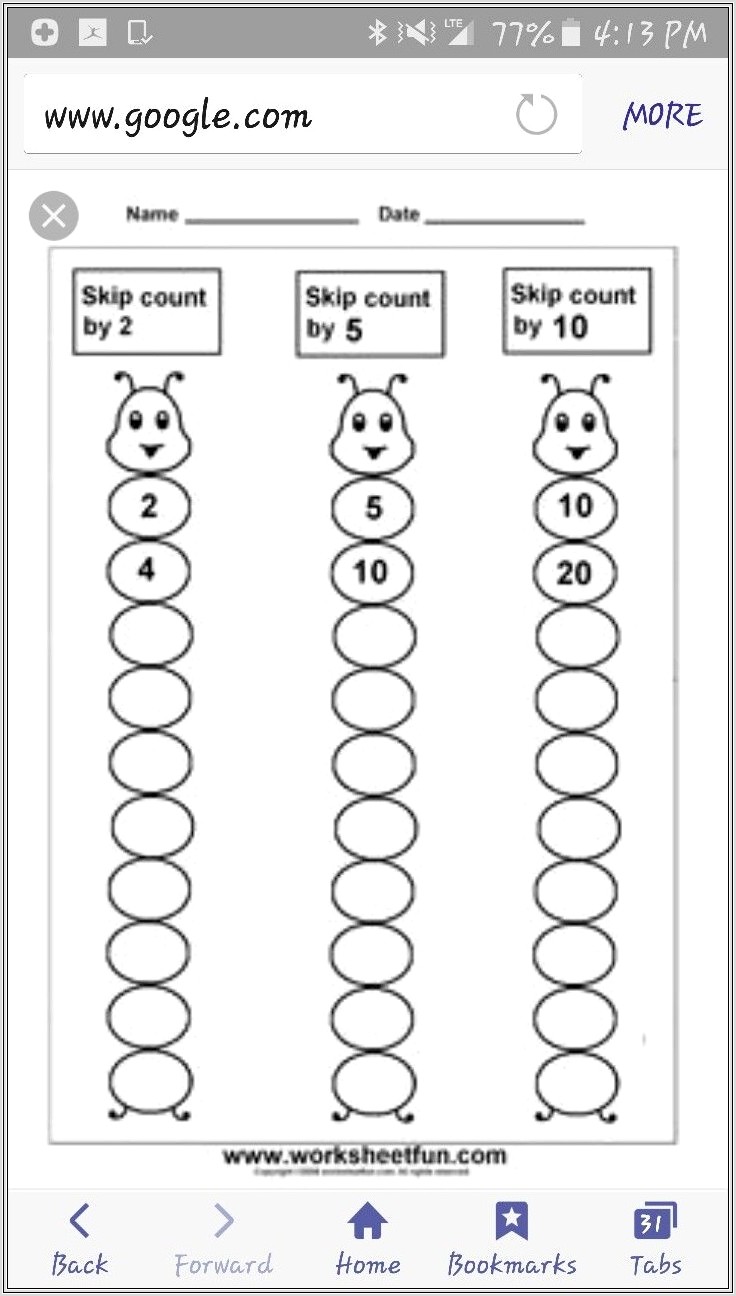 First Grade Counting Worksheet