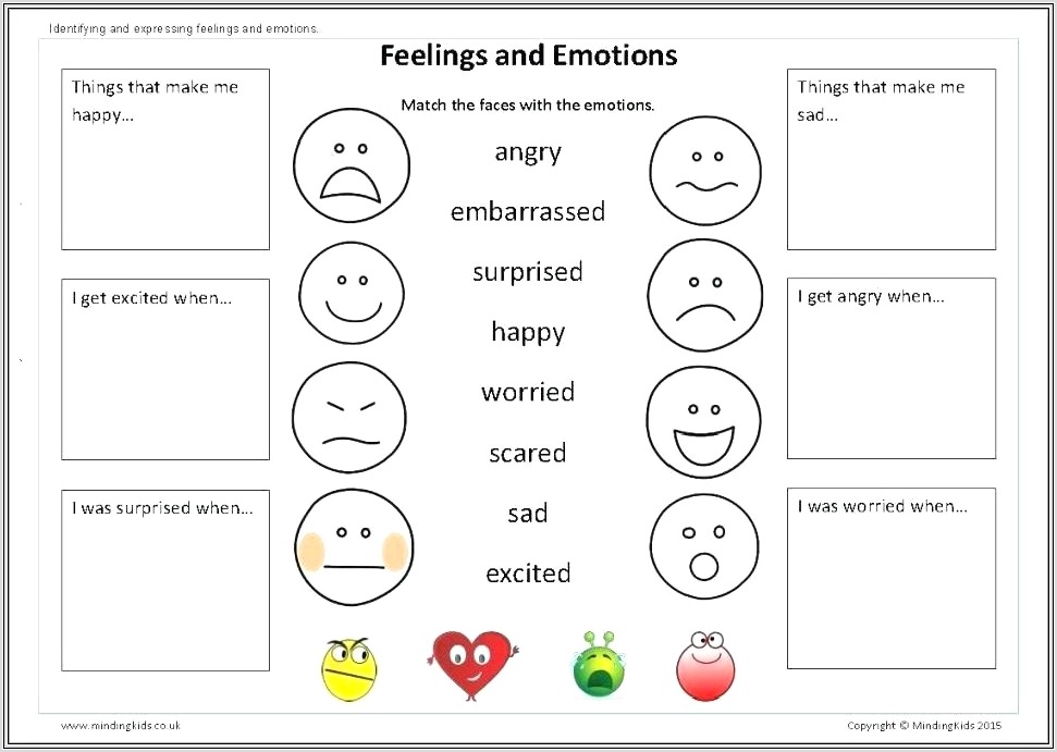 First Grade Emotions Worksheet