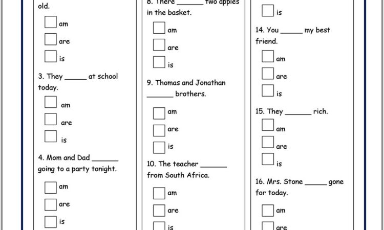 First Grade English Grammar Worksheets