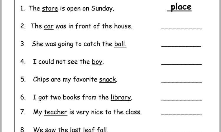 First Grade English Worksheets