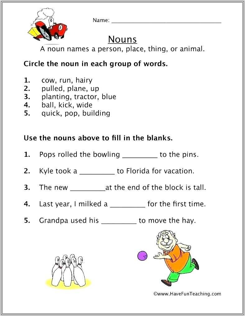 First Grade Evs Worksheets