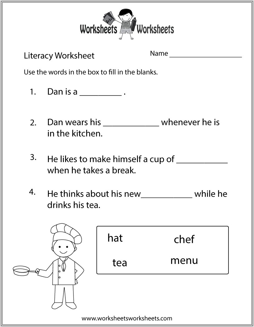 First Grade Literacy Worksheets Printable