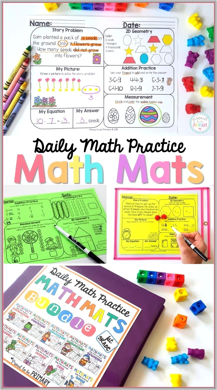 First Grade Math Journal Worksheets