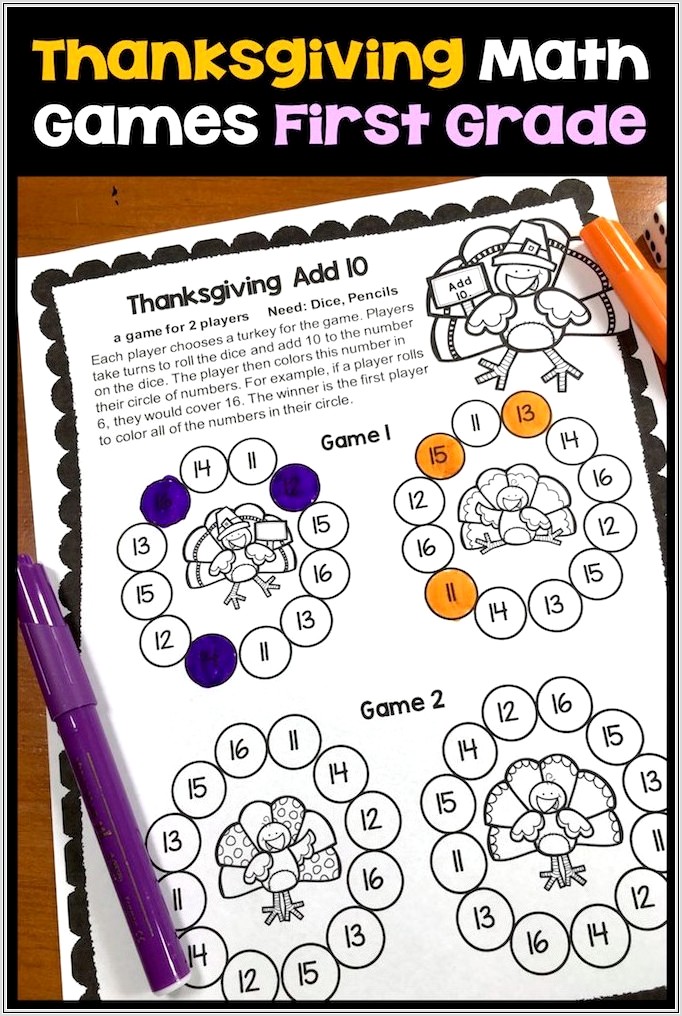 First Grade Math Printable Games