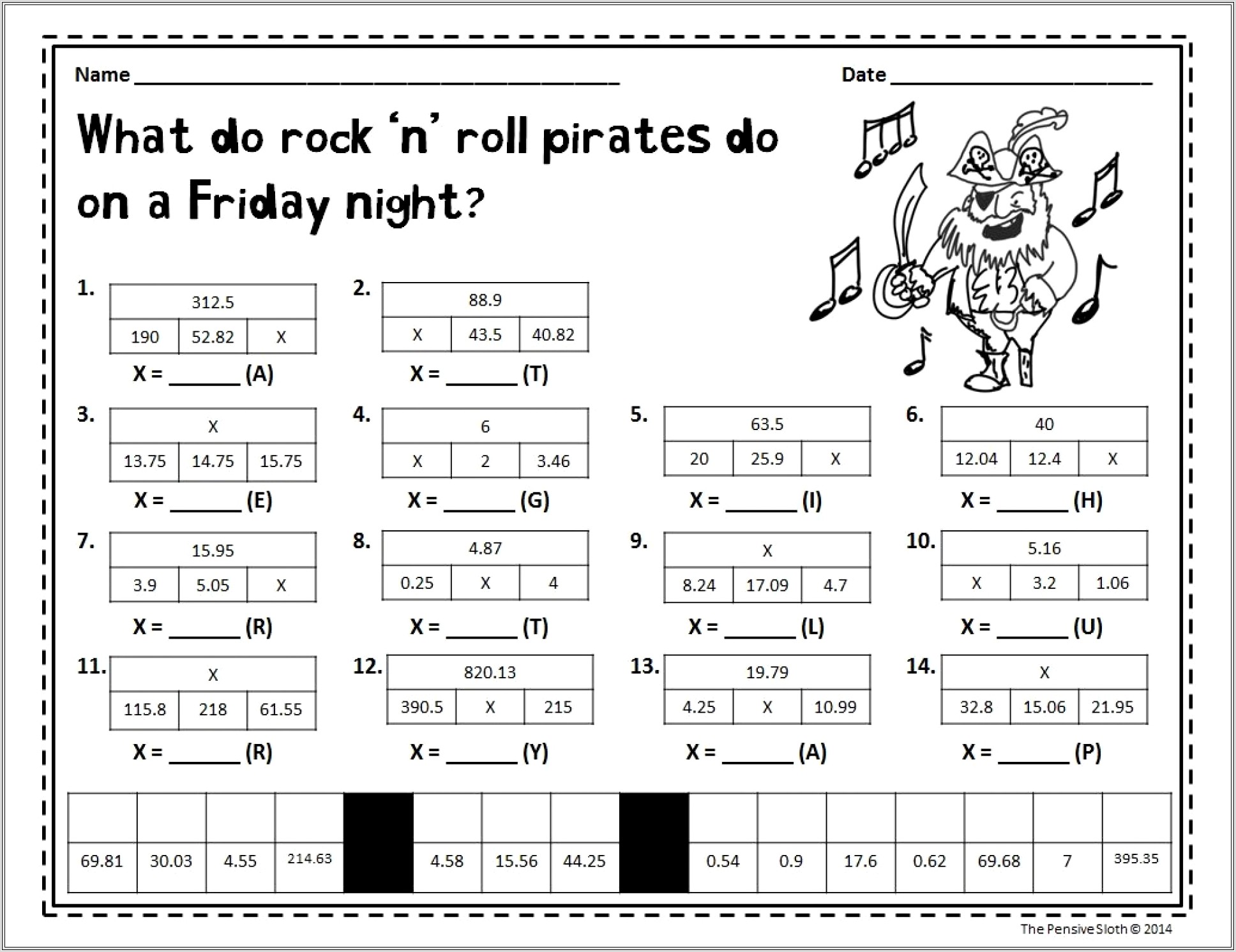 First Grade Math Riddle Worksheets