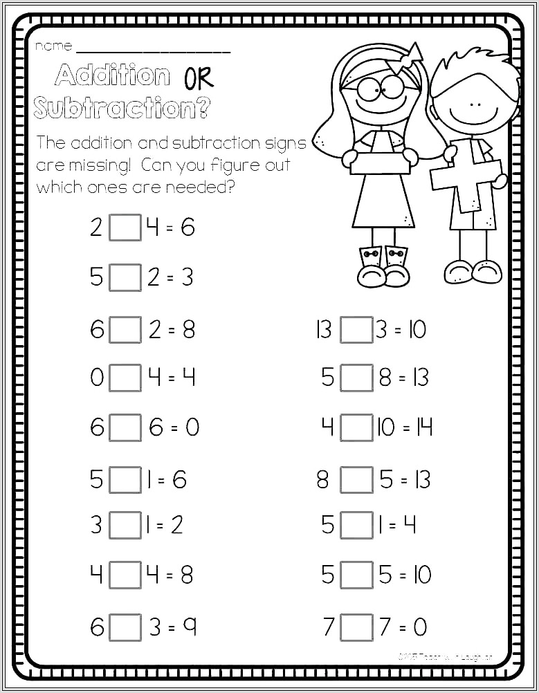 First Grade Math Subtraction Printable Worksheets