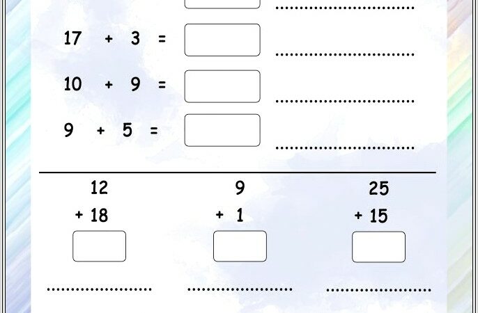 First Grade Math Worksheets Before And After