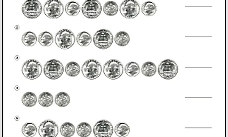 First Grade Math Worksheets Counting Coins