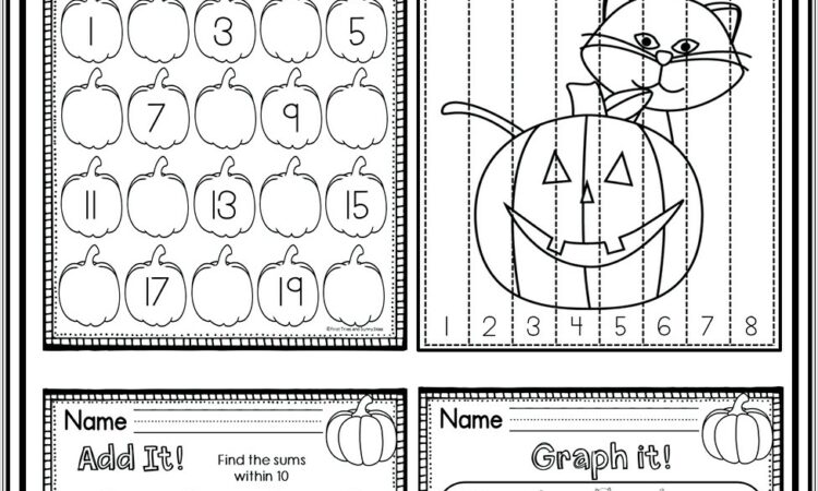 First Grade Math Worksheets Halloween