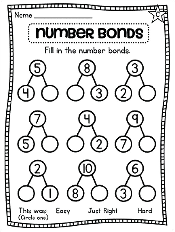 First Grade Math Worksheets Number Bonds