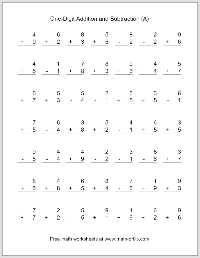 First Grade Missing Number Worksheet