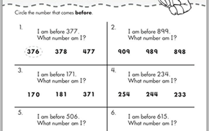 First Grade Number Order Worksheets