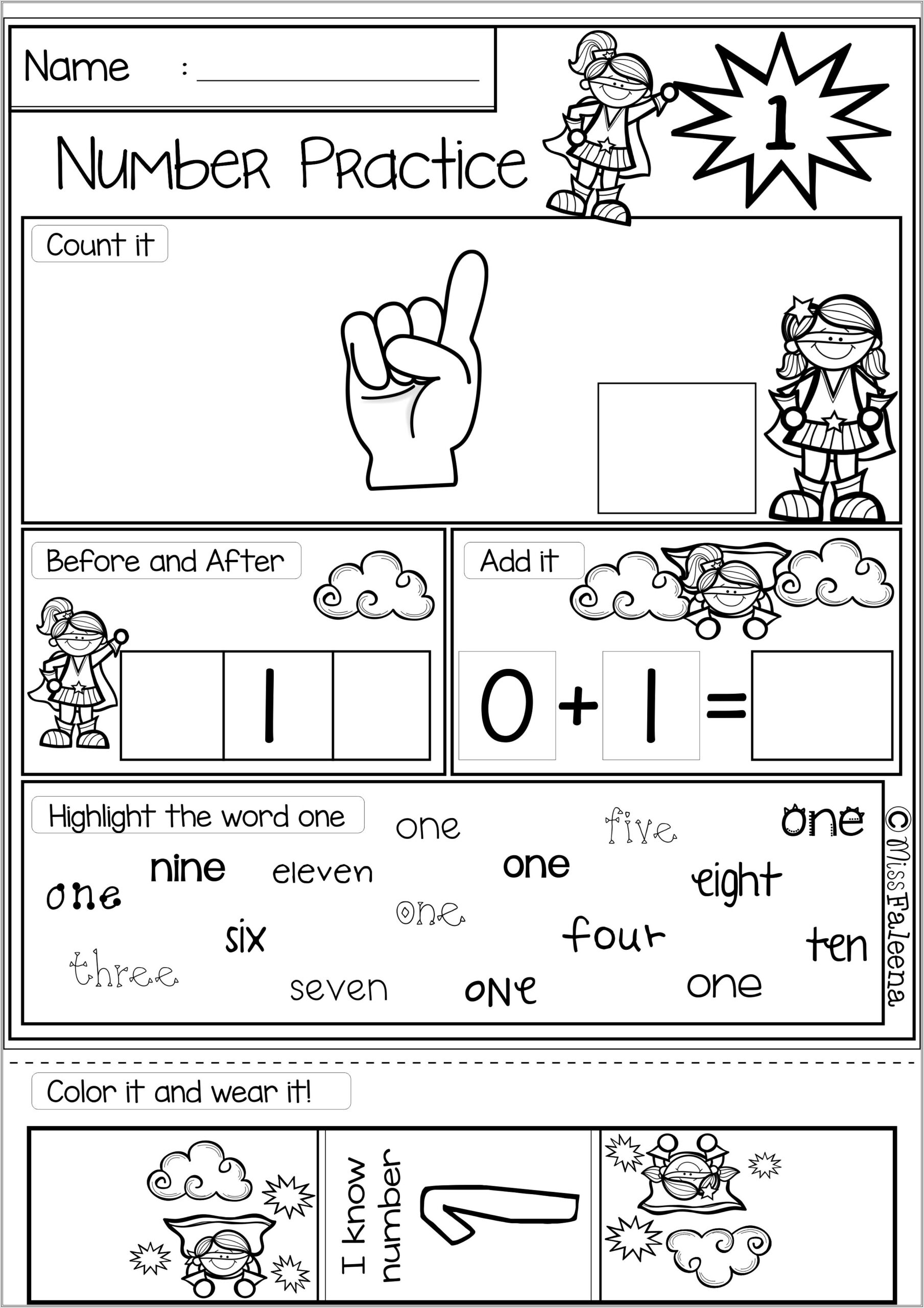 First Grade Number Practice Worksheets