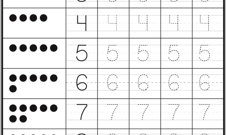 First Grade Number Tracing Worksheets