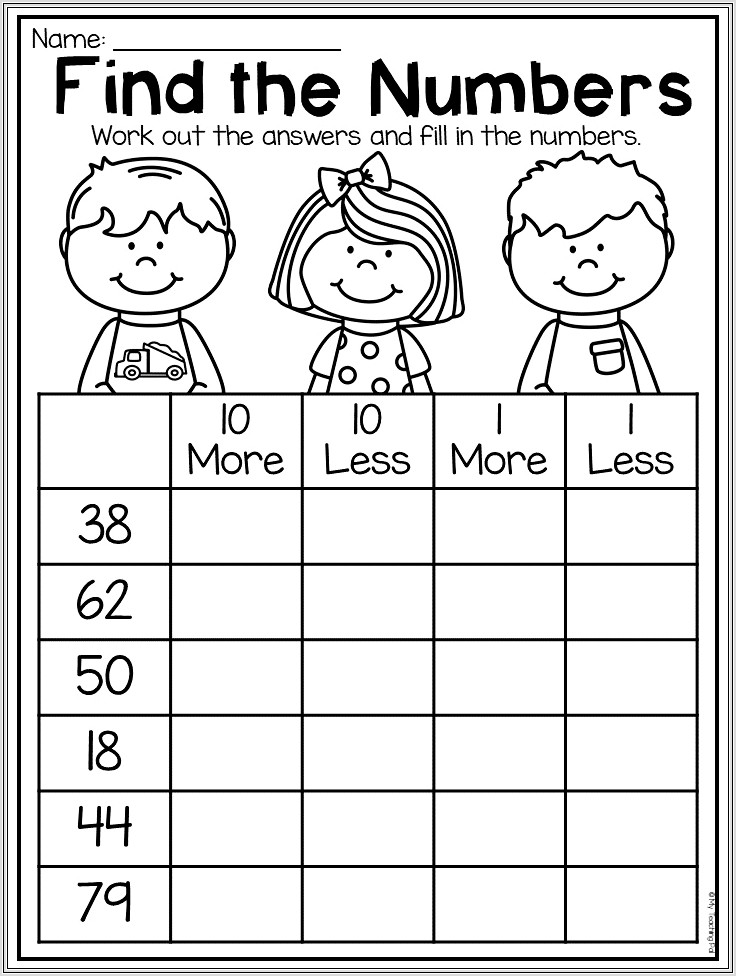 First Grade Numbers Worksheets