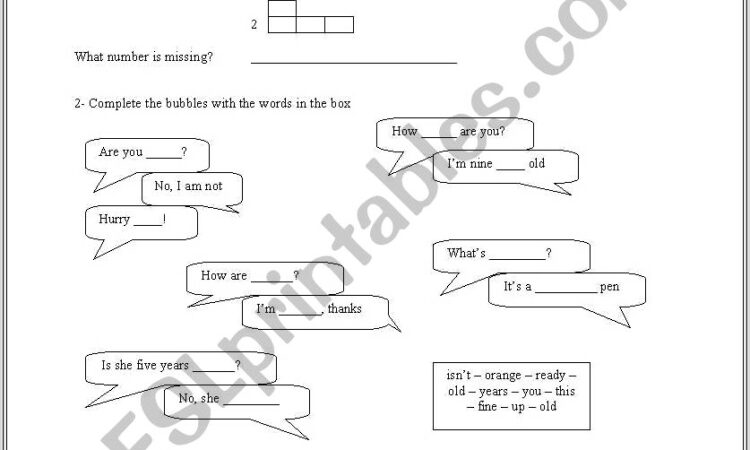 First Grade Test Worksheets