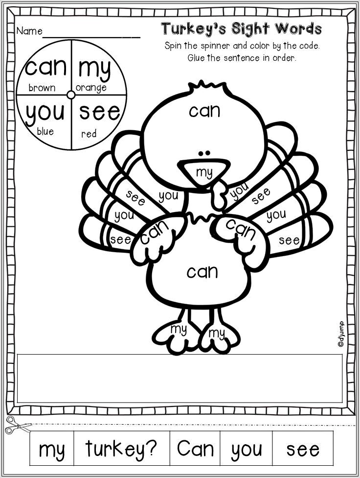 First Grade Thanksgiving Worksheets Free