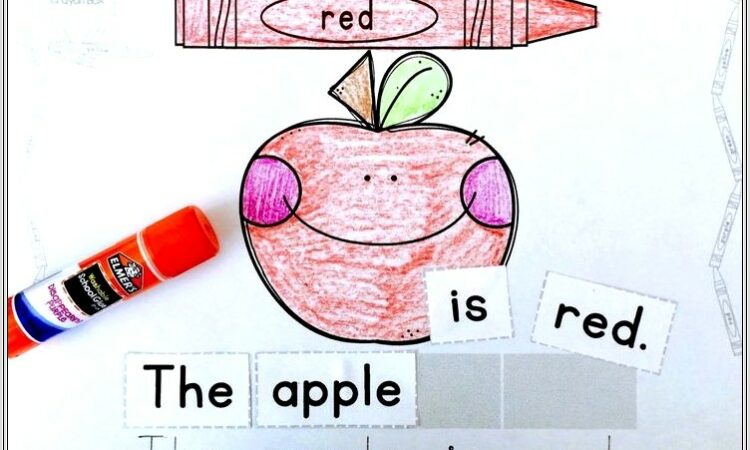 First Grade Worksheets Color Words