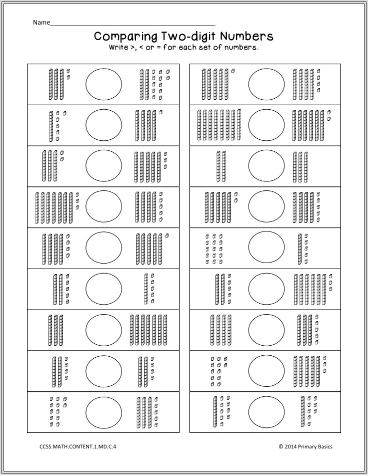 First Grade Worksheets Common Core