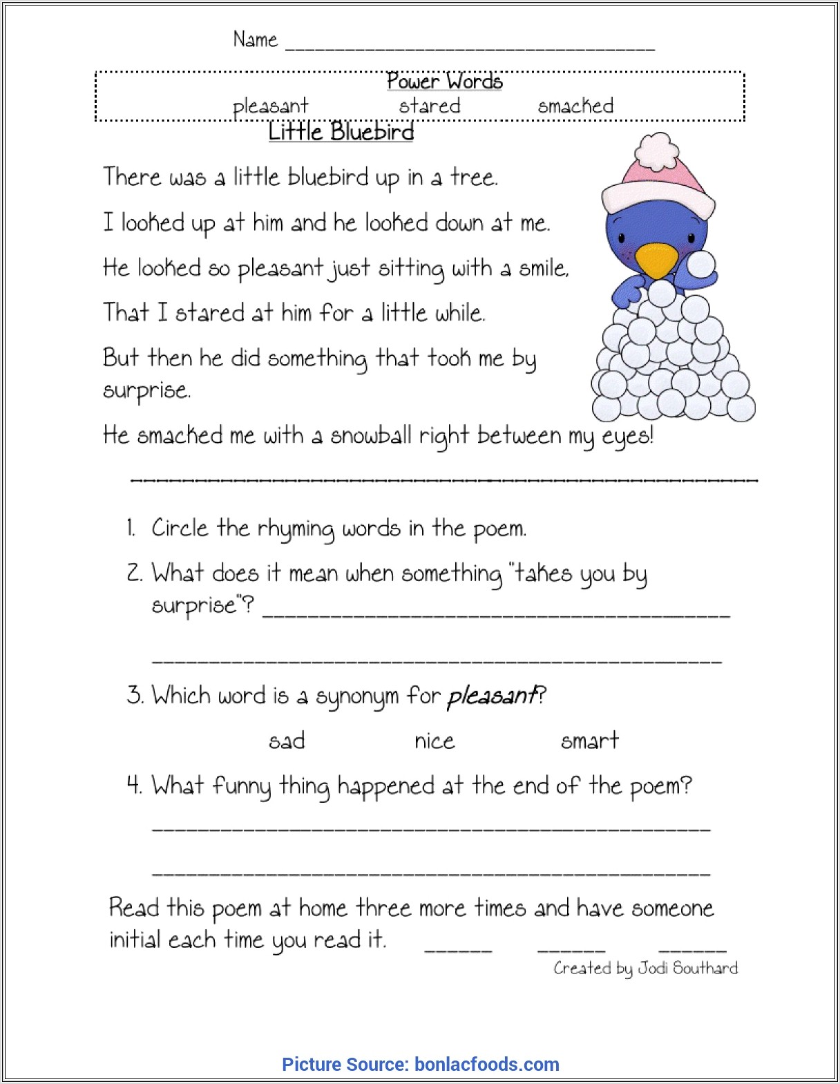 First Grade Worksheets Comprehension