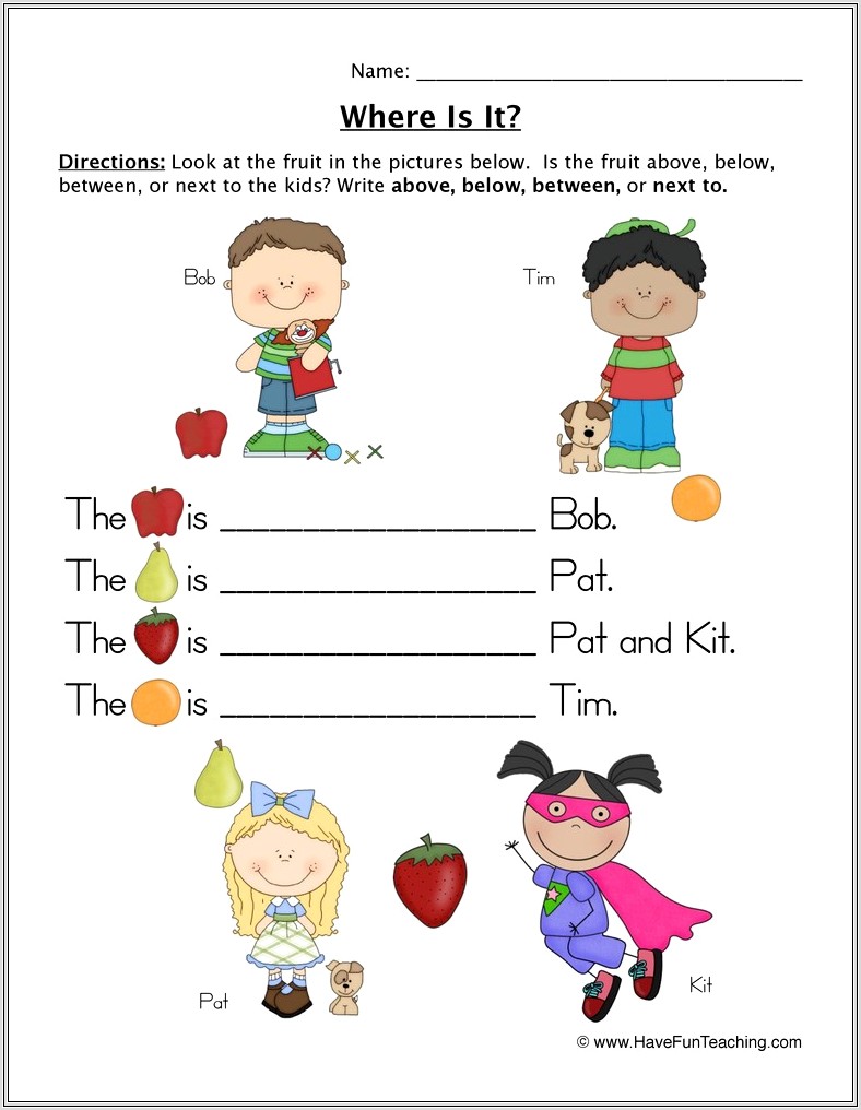 First Grade Worksheets Following Directions