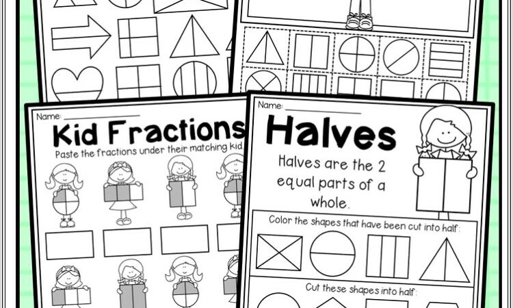 First Grade Worksheets For Fractions