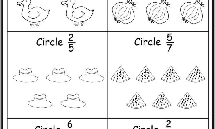 First Grade Worksheets Fractions