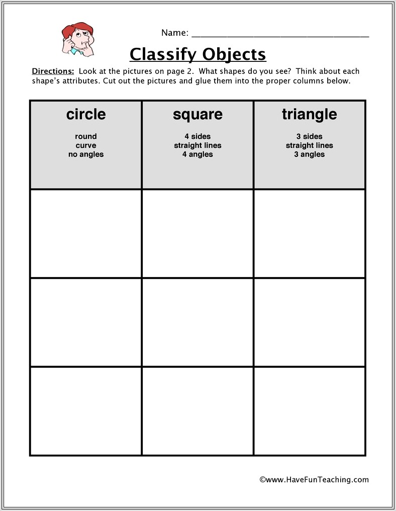 First Grade Worksheets Geometry