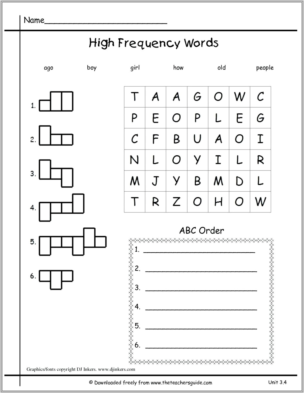 First Grade Worksheets Language Arts