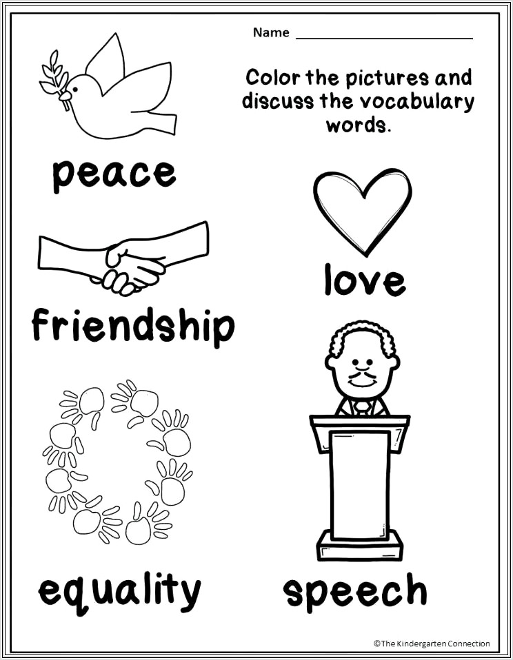 First Grade Worksheets Martin Luther King