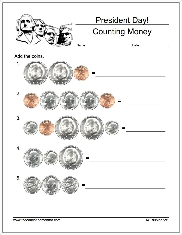 First Grade Worksheets Presidents Day