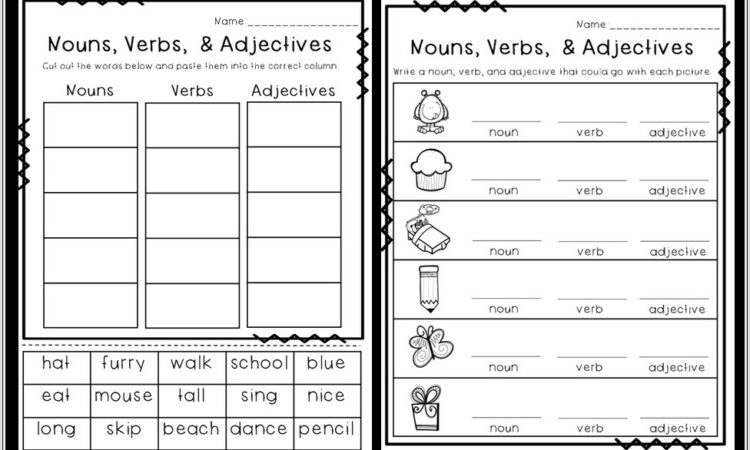 First Grade Worksheets Verbs