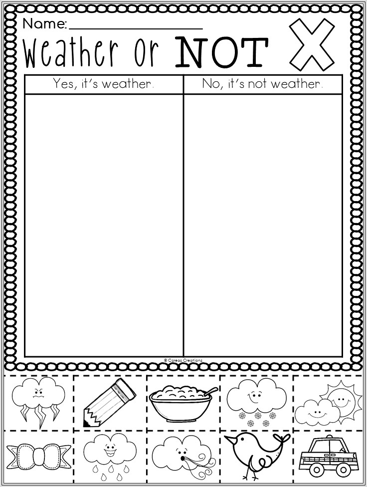 First Grade Worksheets Weather