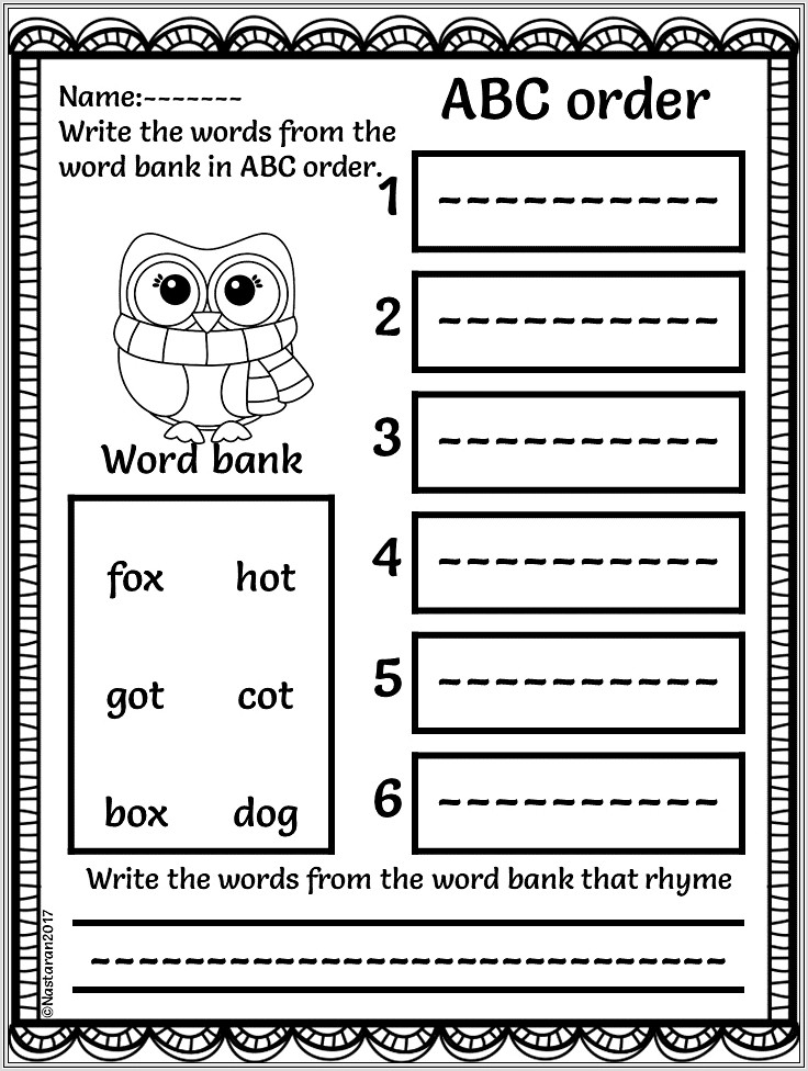 First Grade Worksheets Winter