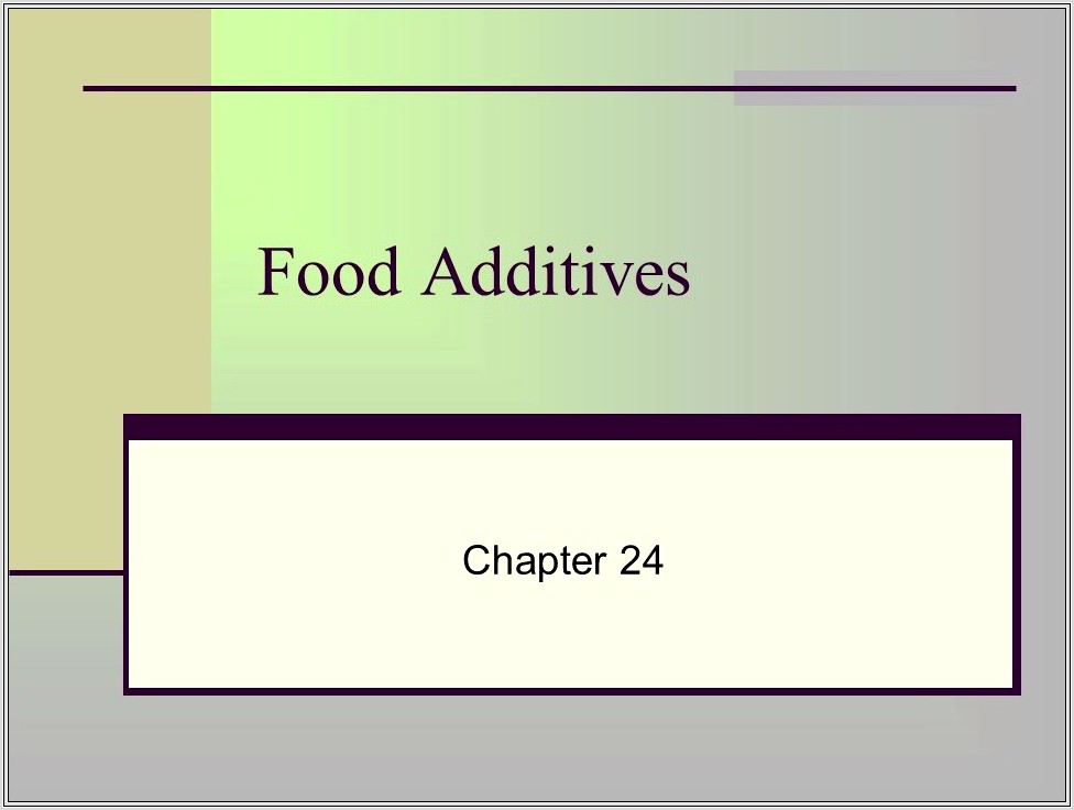 Food Additives Worksheet Answers