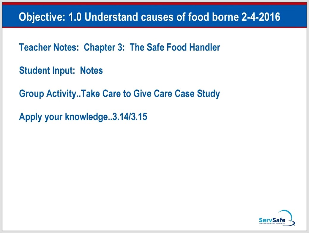 Food Borne Illnesses Worksheet