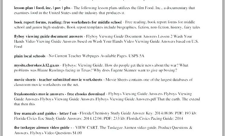 Food Inc Video Worksheet