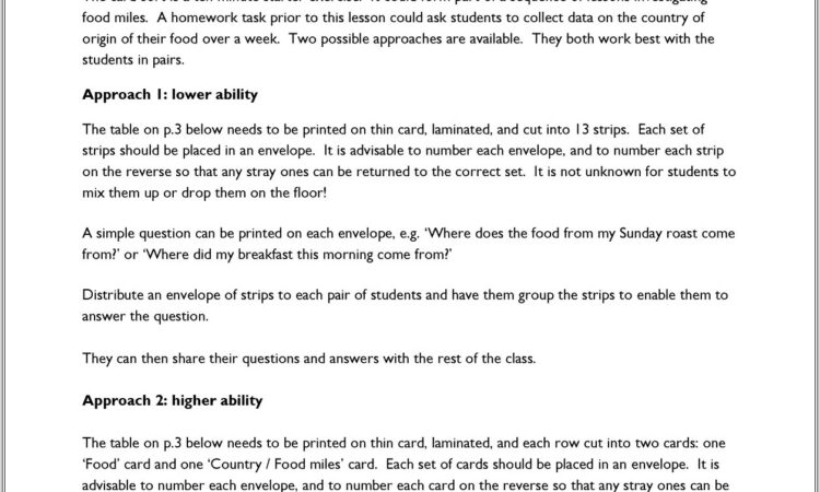 Food Miles Worksheet Ks2