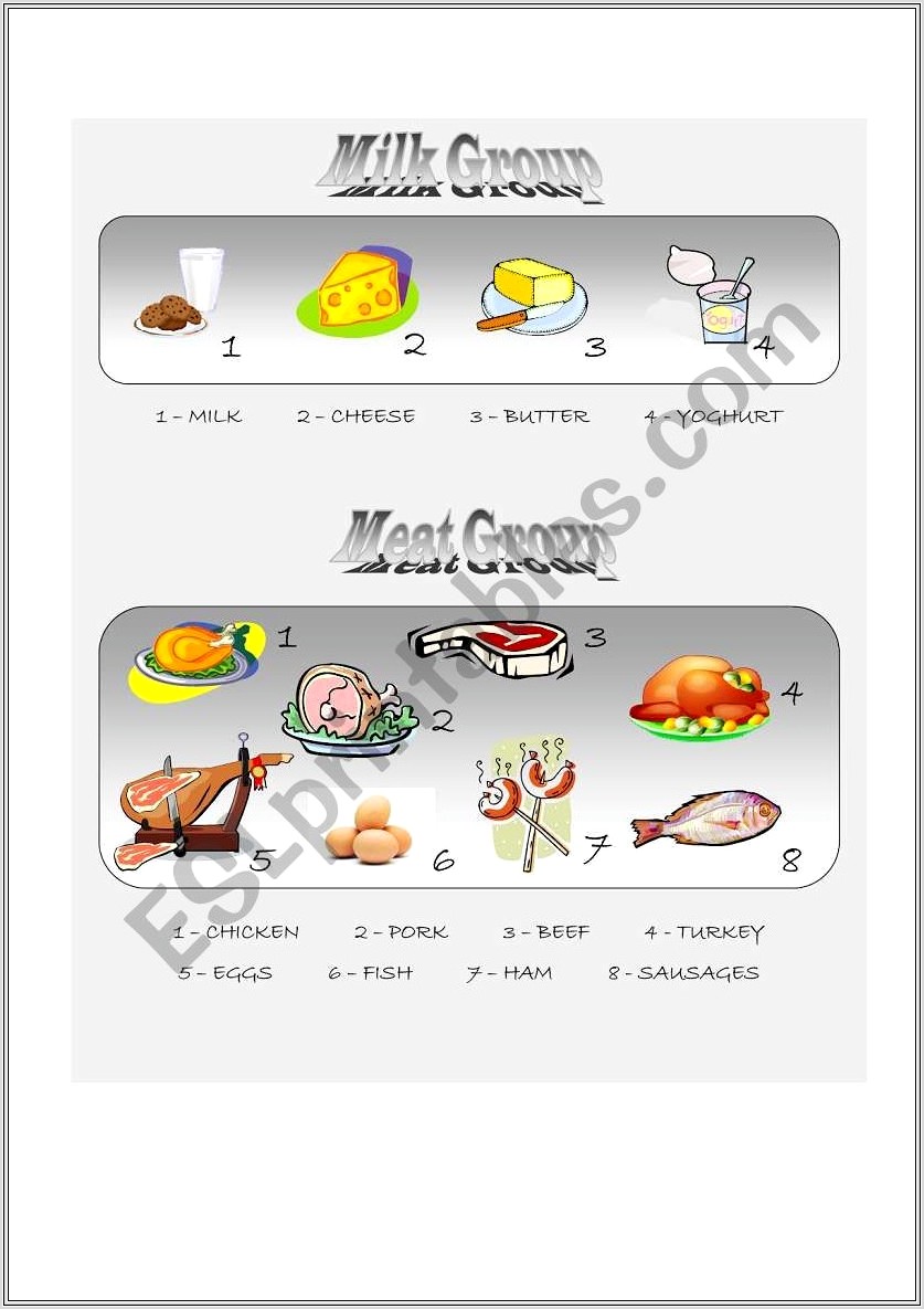 Food Pyramid Vocabulary Worksheet