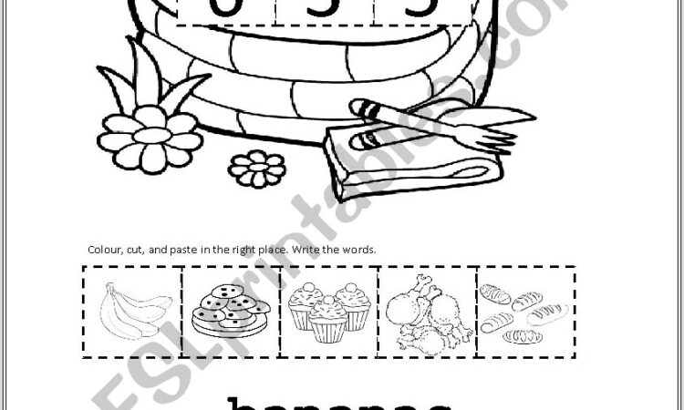 Food Worksheet Cut And Paste