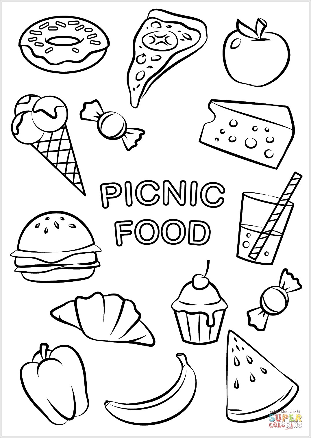 Food Worksheet For Coloring