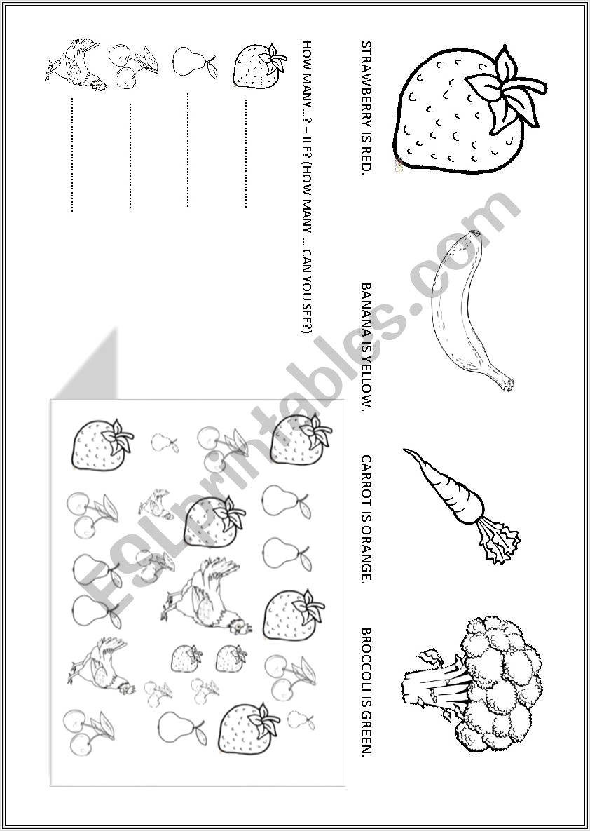 Food Worksheet For Young Learners