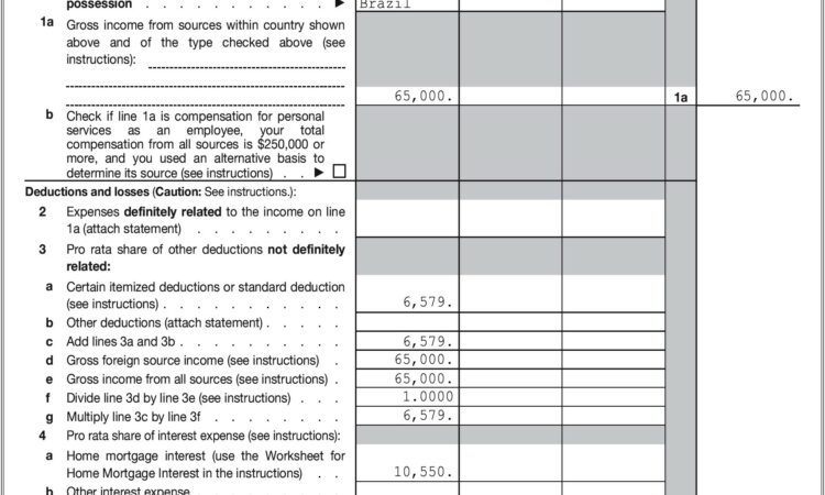 Foreign Tax Credit Worksheet Canada