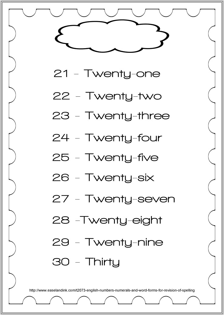 Forms Of Numbers Worksheets