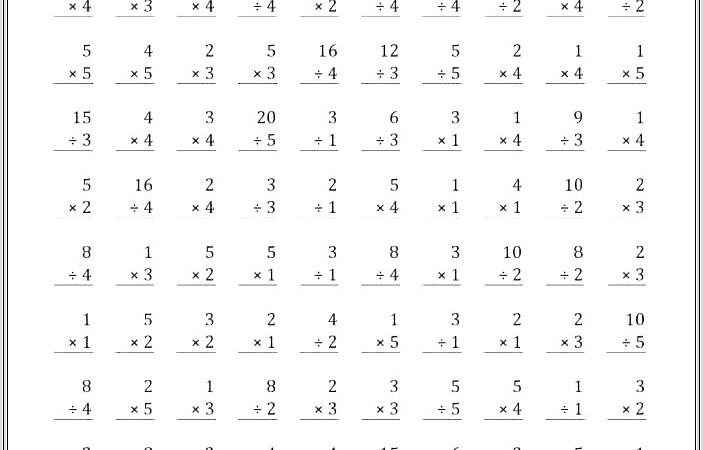 Fourth Grade Math Drill Worksheets