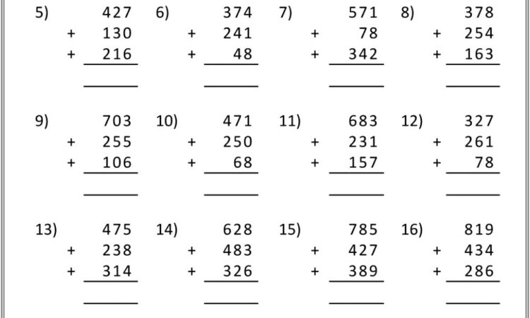 Fourth Grade Math Worksheets Answer Key